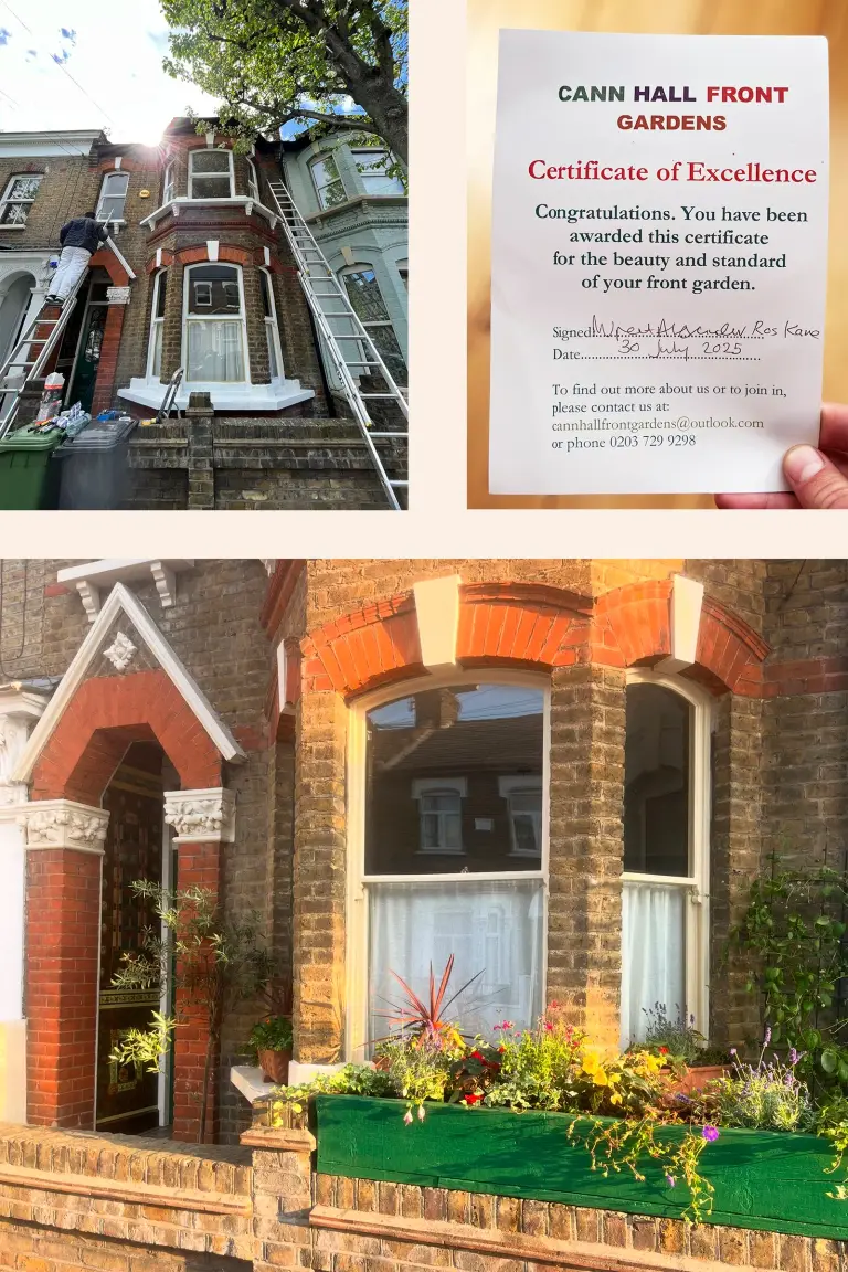 Bespoke wooden front garden planter award-winning display