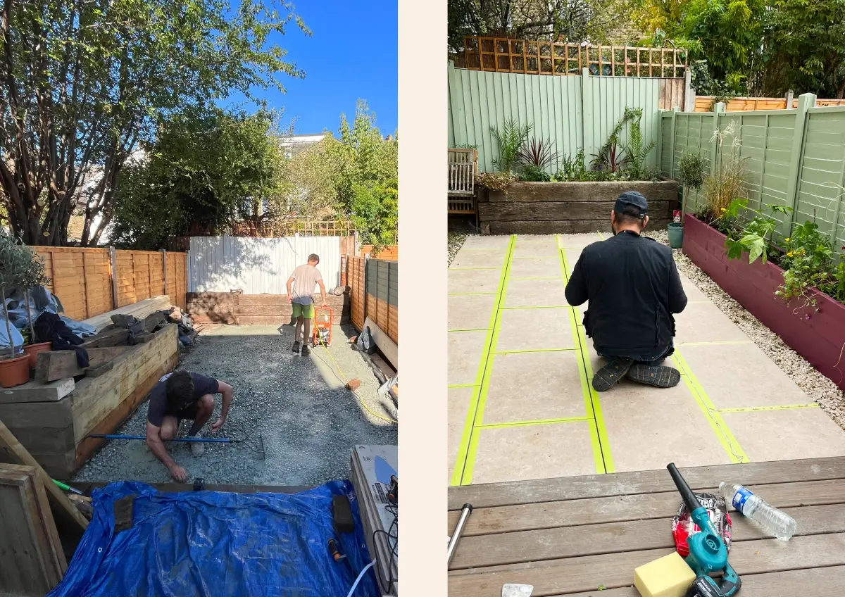 Mandarin Stone porcelain terrace with sub-base preparation