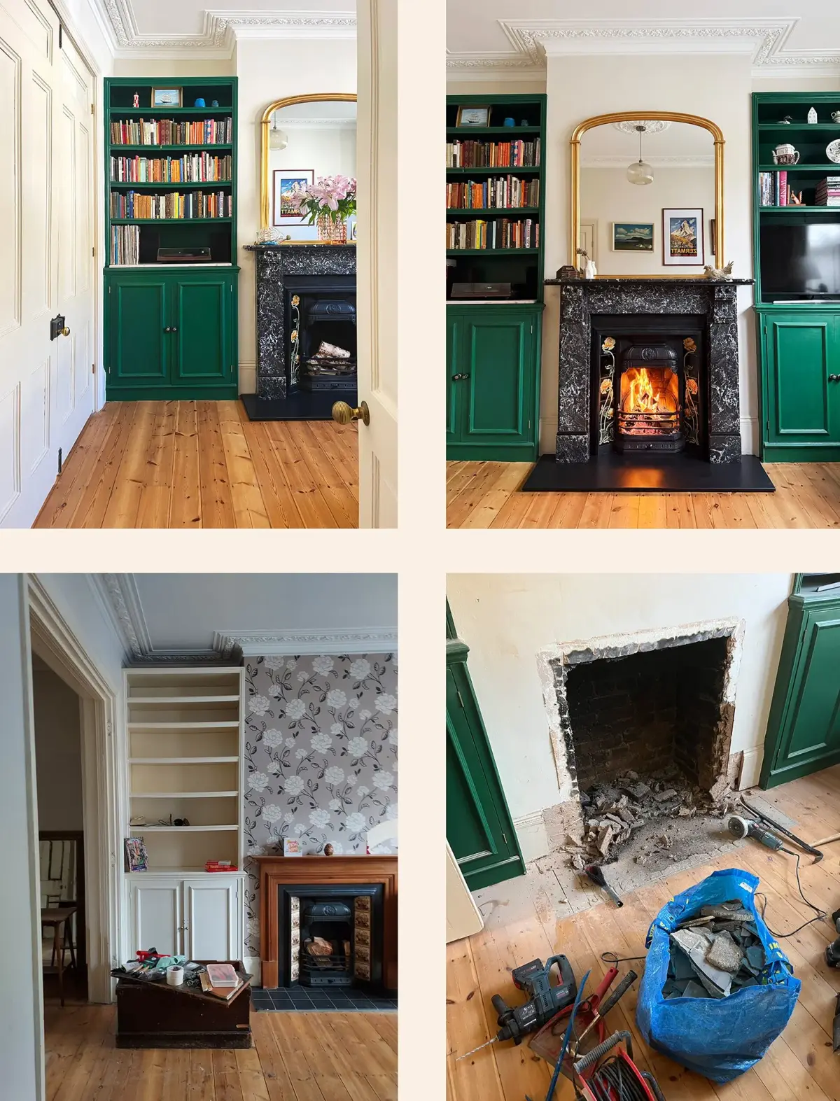 Front sitting room with St. Anne's marble surround and pitch pine floors